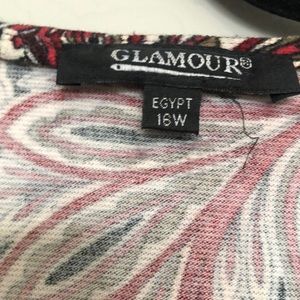 Glamour black and red patterned dress